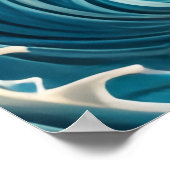 Confident Surfer Girl Walking Beach Waves Art ポスター (角)