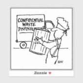 Confidential Waste Disposal Cartoon - Funny シール (シート)
