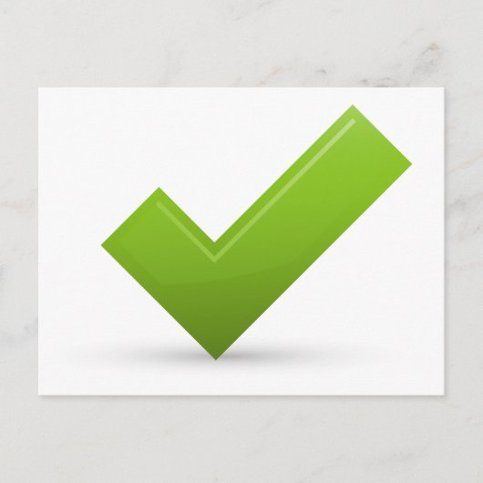 confirm-679245緑のチェックマークが正しいシンボルログ ポストカード (正面)