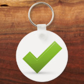 confirm-679245 GREENチェックマーク正しいシンボルログ キーホルダー (正面)