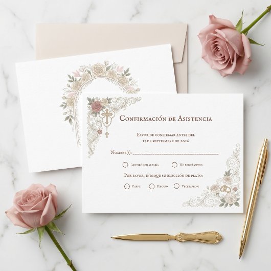 Confirmación de Asistencia elección de plato 出欠カード