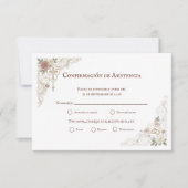 Confirmación de Asistencia elección de plato 出欠カード (正面)