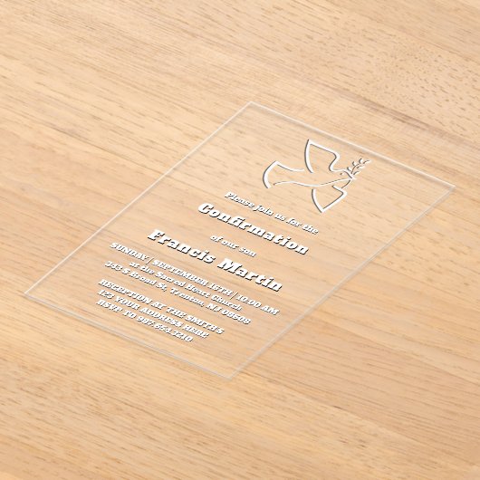 Confirmation Acrylic Invitations アクリル招待状 (レイダウン)