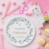 Confirmation blue wreath  ペーパープレート (パーティー)
