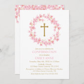 Confirmation Cherry Blossom floral Invitation  招待状 (正面/裏面)