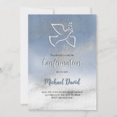 Confirmation gray blue marble 招待状 (正面)