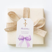 Confirmation lavender bow cross girl DIY ギフトタグ