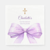 Confirmation lavender bow cross luncheon スタンダードランチョンナプキン (正面)