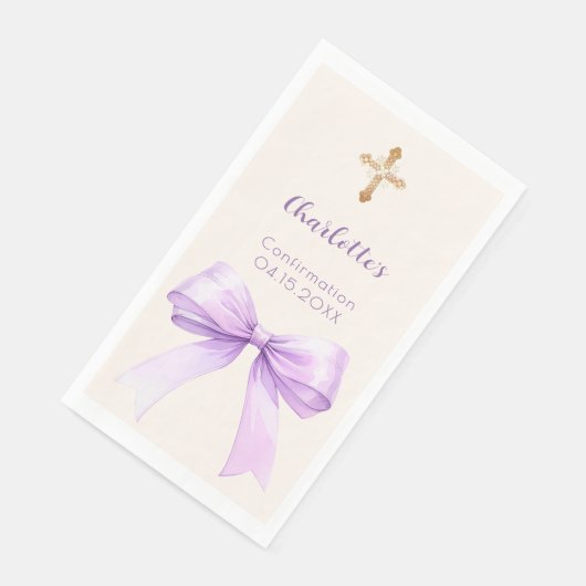 Confirmation lavender bow ivory cross girl (コーナー)