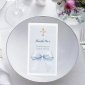 Confirmation light blue bow cross