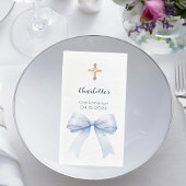 Confirmation light blue bow cross
