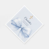 Confirmation light blue bow cross girl luncheon スタンダードランチョンナプキン (角)