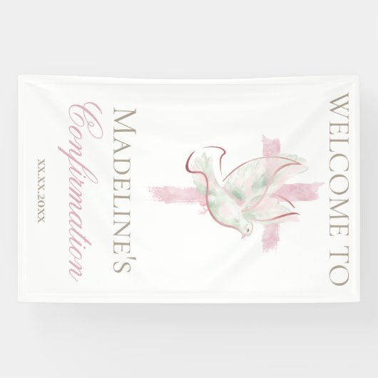 Confirmation pink cross 横断幕 (横)