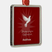 Confirmation Religious Red Dove Rays Design メタルオーナメント (右)