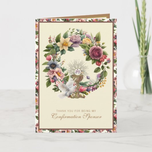Confirmation Sponsor Thank You Religious シーズンカード (正面)