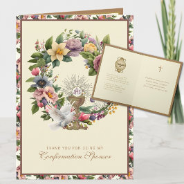 Confirmation Sponsor Thank You Religious シーズンカード