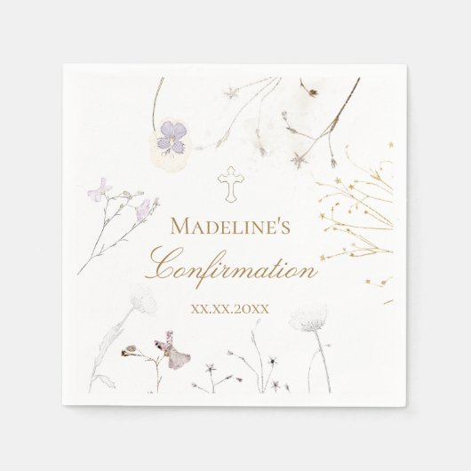 Confirmation wildflowers スタンダードカクテルナプキン (正面)