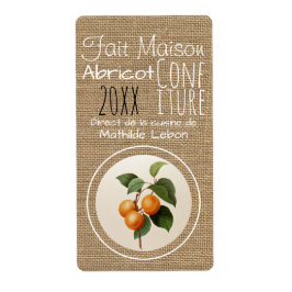 Confiture Abricot faite maisonエチケットVerticale ラベル
