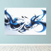 Confluence of Blue Motion キャンバスプリント (インサイチュ (ウッドフロア))