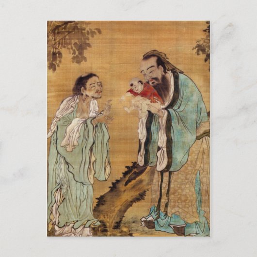 Confucius presenting buddha to Laozi ポストカード (正面)
