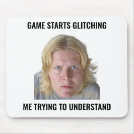 Confused Gamer Glitch Meme Mouse Pad マウスパッド