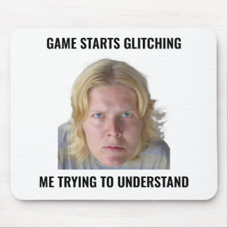 Confused Gamer Glitch Meme Mouse Pad マウスパッド