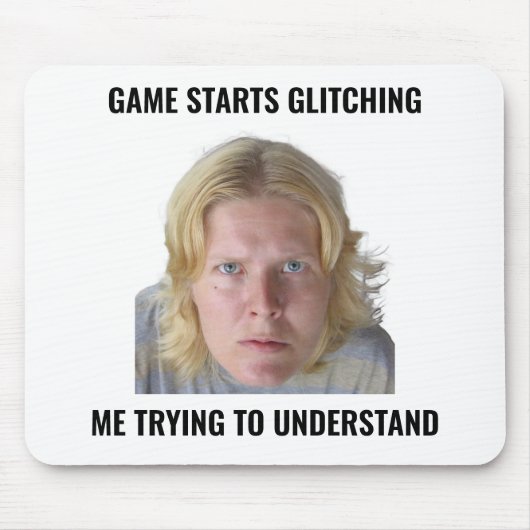 Confused Gamer Glitch Meme Mouse Pad マウスパッド (正面)
