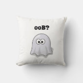 Confused Ghost Says "Oob?" Funny Halloween Cartoon クッション (正面)