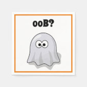 Confused Ghost Says "Oob?" Funny Halloween Cartoon スタンダードカクテルナプキン (正面)