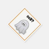 Confused Ghost Says "Oob?" Funny Halloween Cartoon スタンダードカクテルナプキン (角)
