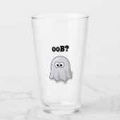 Confused Ghost Says "Oob?" Funny Halloween Cartoon タンブラーグラス (正面)