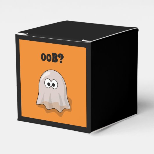 Confused Ghost Says "Oob?" Funny Halloween Cartoon フェイバーボックス (正面サイド)
