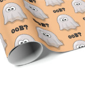 Confused Ghost Says "Oob?" Funny Halloween Cartoon ラッピングペーパー (ロールコーナー)