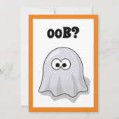 Confused Ghost Says "Oob?" Funny Halloween Cartoon 招待状 (正面)