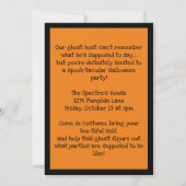 Confused Ghost Says "Oob?" Funny Halloween Cartoon 招待状 (裏面)