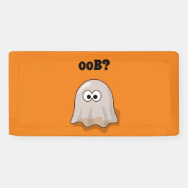 Confused Ghost Says "Oob?" Funny Halloween Cartoon 横断幕