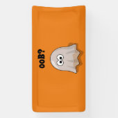 Confused Ghost Says "Oob?" Funny Halloween Cartoon 横断幕 (縦)