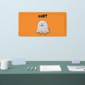 Confused Ghost Says "Oob?" Funny Halloween Cartoon 横断幕 (トレードショー)