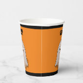 Confused Ghost Says "Oob?" Funny Halloween Cartoon 紙コップ (右)