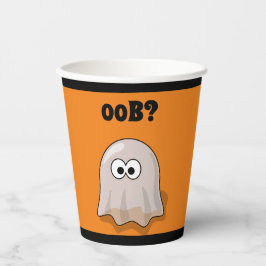 Confused Ghost Says "Oob?" Funny Halloween Cartoon 紙コップ