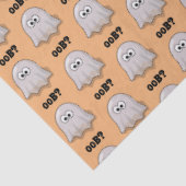 Confused Ghost Says "Oob?" Funny Halloween Cartoon 薄葉紙 (詳細)