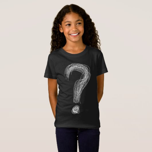 Confused Scribble Question Mark Chaos Overthinking Tシャツ (正面フル)
