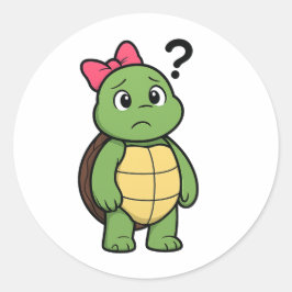 Confused turtle ラウンドシール