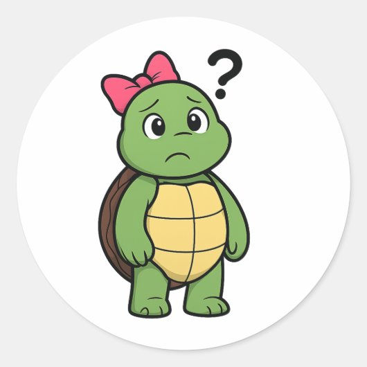 Confused turtle ラウンドシール (正面)