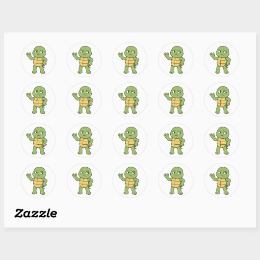 Confused turtle ラウンドシール (シート)