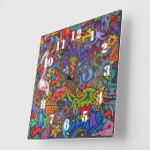 Confusion By Squid Fear City スクエア壁時計 (傾斜)