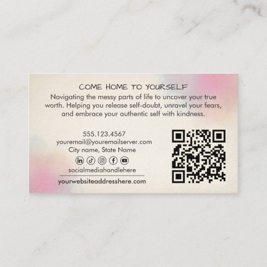 Confusion to Clarity Path Mental Health Therapist 名刺 (裏面)