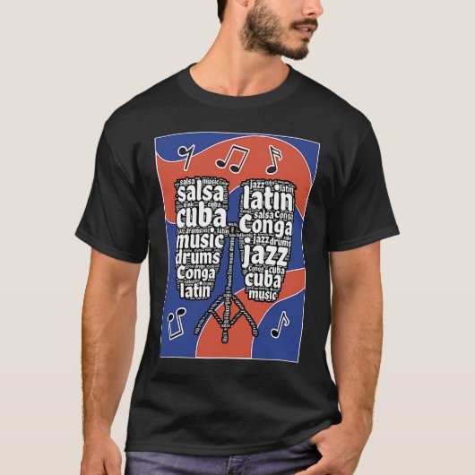 Conga drum musical instrument profesionales Cuba Tシャツ (正面)