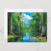 Congaree National Park Swamp Art ポストカード (正面/裏面)