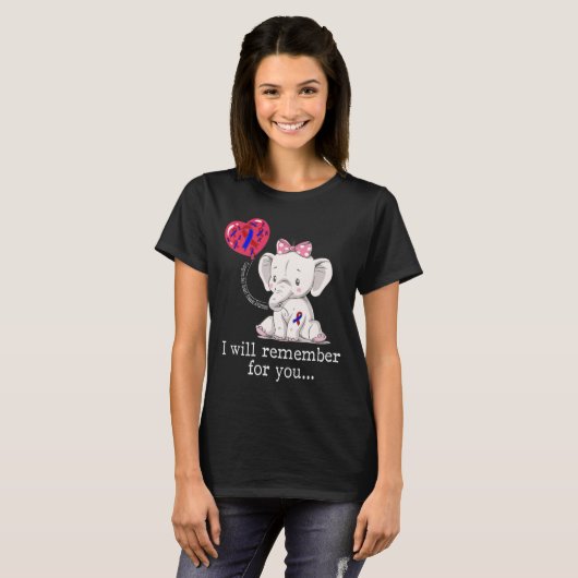 Congenital Heart Disease Awareness Elephant  Tシャツ (正面フル)